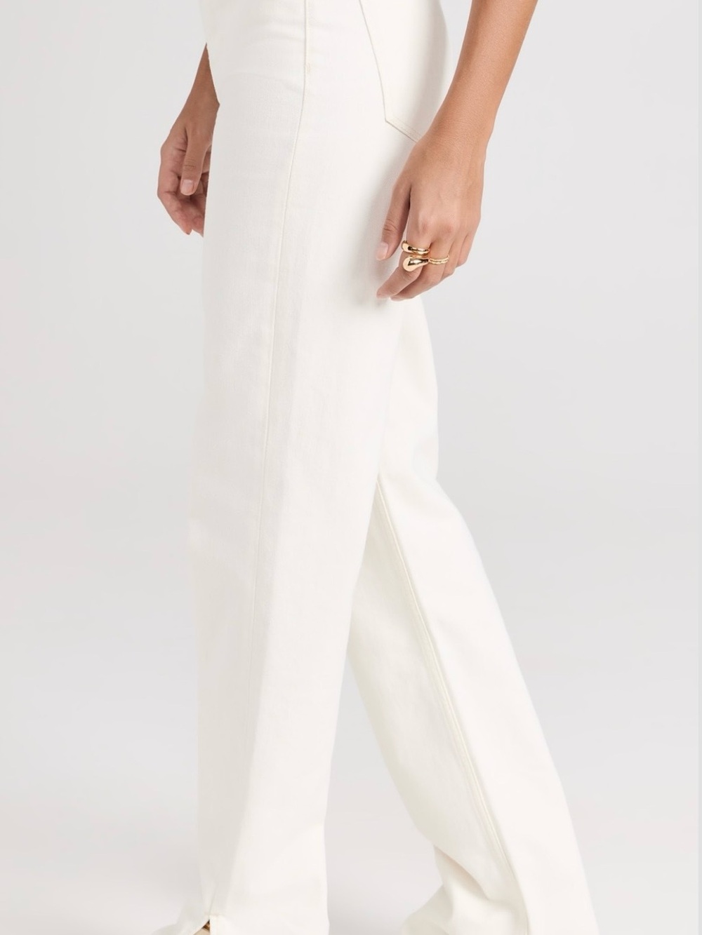 Anine Bing  Roy ivory  Split and raw Hem Jeans size 28 . Perfect summer jeans. - Picture 3 of 14